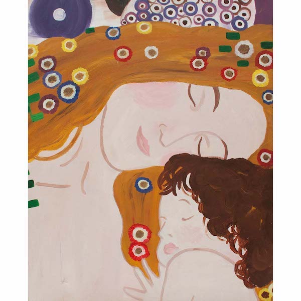 Paint "Mother and Child" by Gustav Klimt