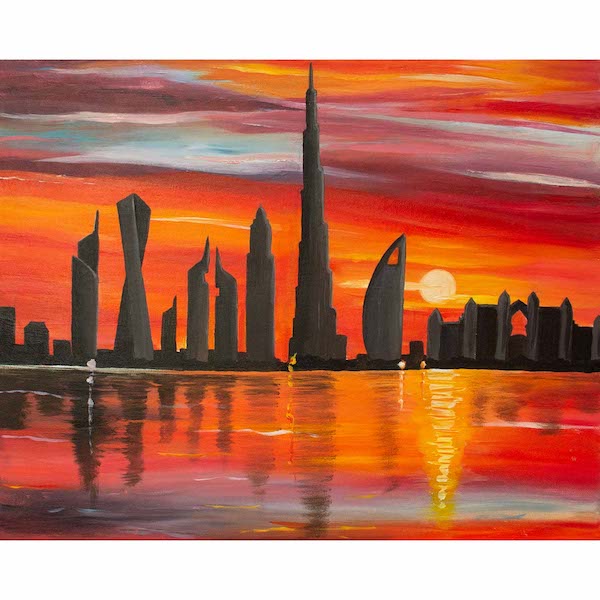 Paint "Dubai Skyline" by Denise Schmitz