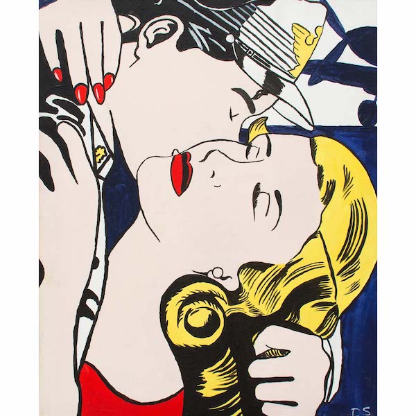 Paint "The Kiss" by Roy Lichtenstein